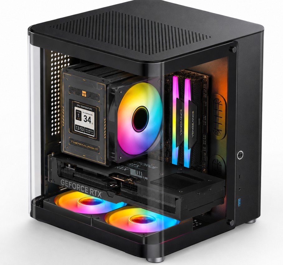Micro Game PC Dual Chamber RTX 5070 Ti Jonsbo TK1